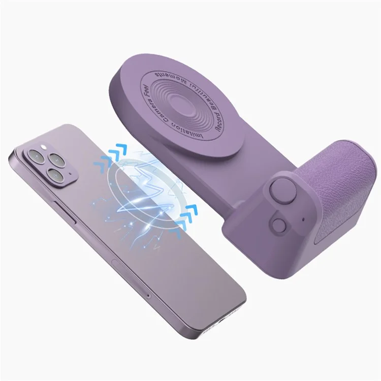 Support de téléphone portable magnétique de caméra de bureau Bluetooth anticollision Selfie Device Wireless Charging - Pourpre