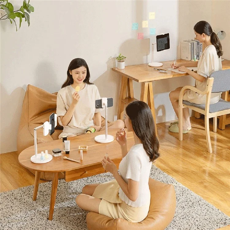 X7s Height Angle Adjustable Cell Phone Desktop Bracket Stand Anti-slip Tablet Holder Desk Mount Holder - White
