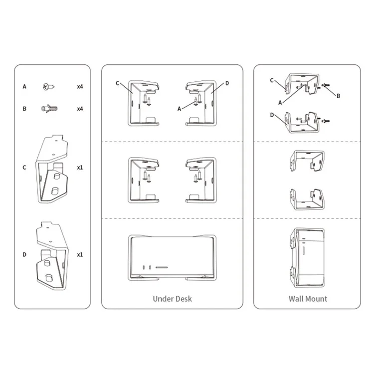 TXESIGN 2Pcs / Set pour Mac Studio Computer Wall Mount Shelf Thicken Acrylic Storage Rack