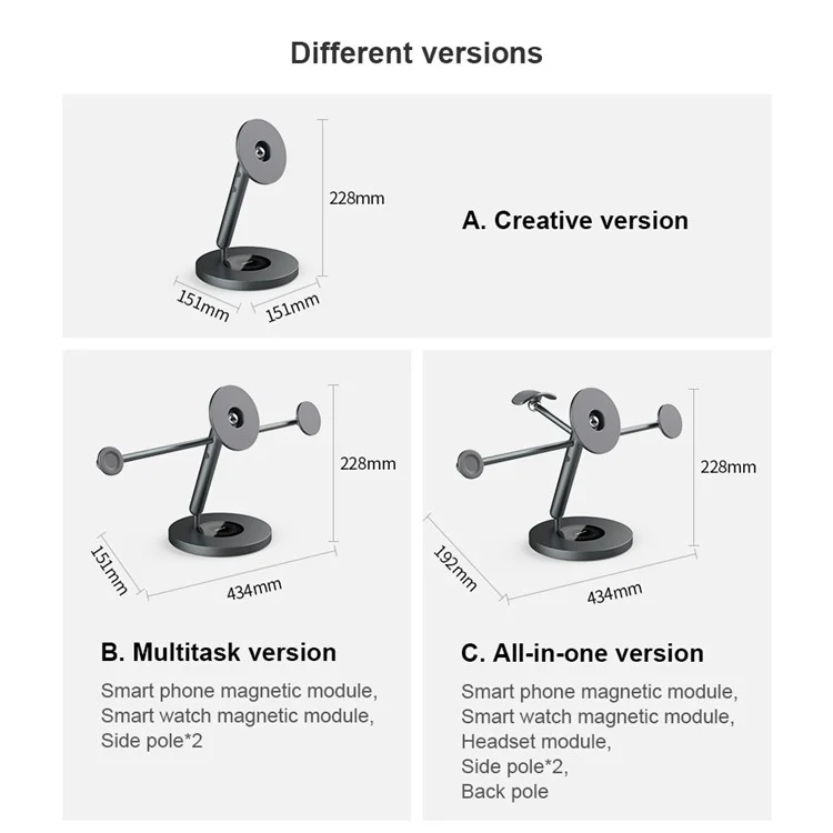 NILLKIN SnapBracnch Modular Devices Station Magnetic Mobile Phone Tablets Stand Holder with 360-Degree Rotating Base (Multitask Version)