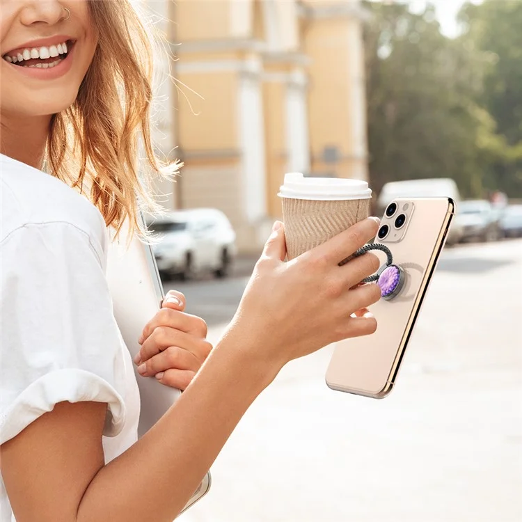 AHASTYLE ST11 Supporto per telefono in lega di alluminio pieghevole con fibbia ad anello - Grigio scuro