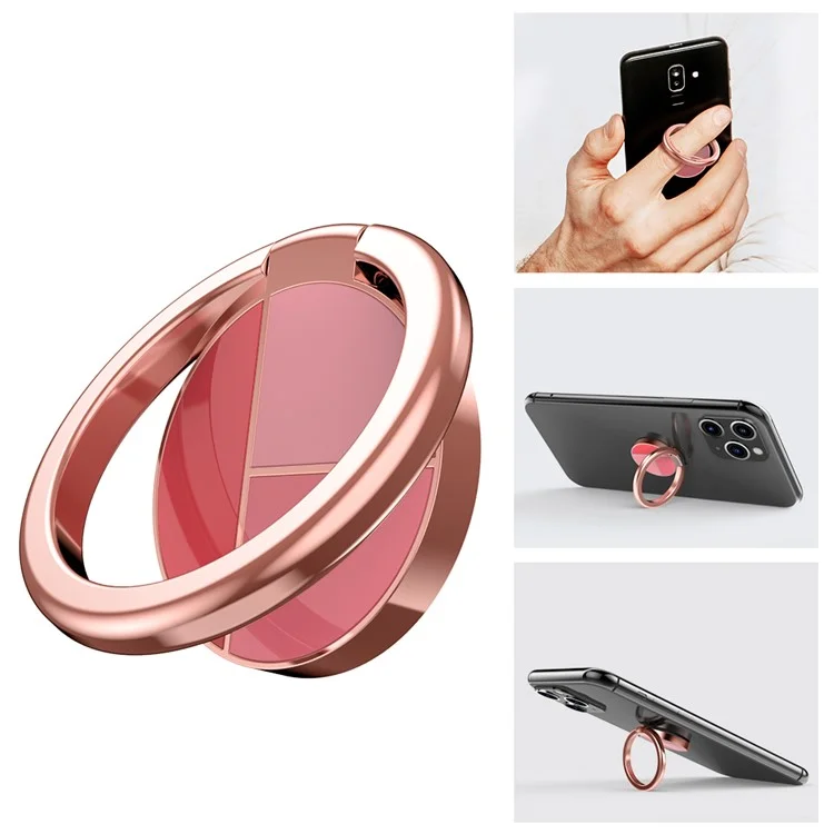 AHASTYLE ST12 Soporte de teléfono móvil de aleación de aluminio, giratorio y plegable, con hebilla de anillo - Rosa degradado