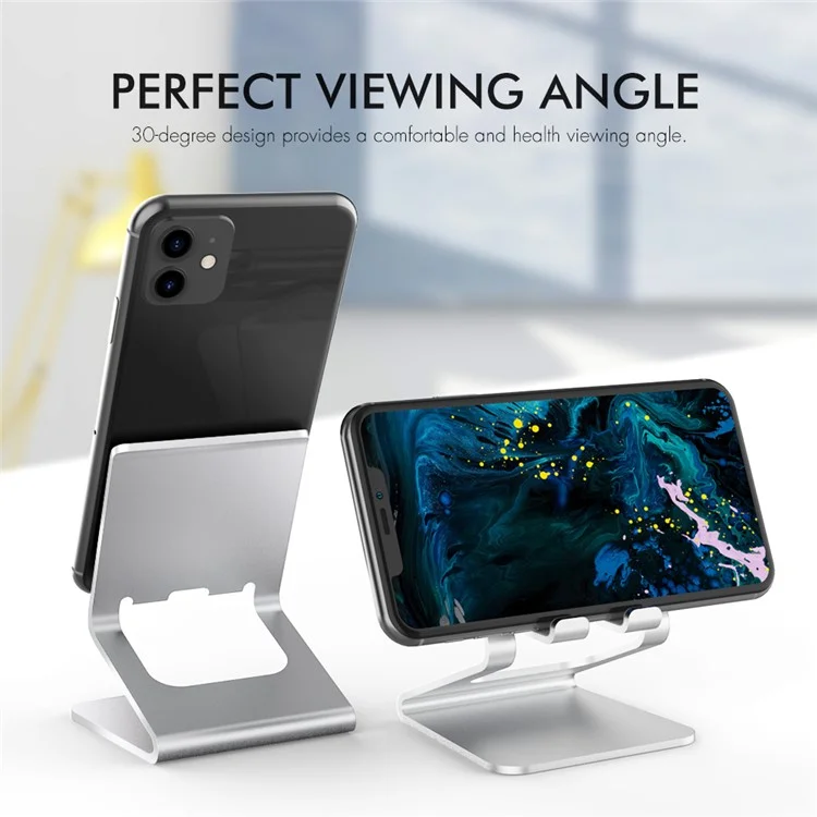 AHASTYLE ST02 Aluminum Alloy Phone Holder Charging Stand Desktop Cellphone Bracket - Silver