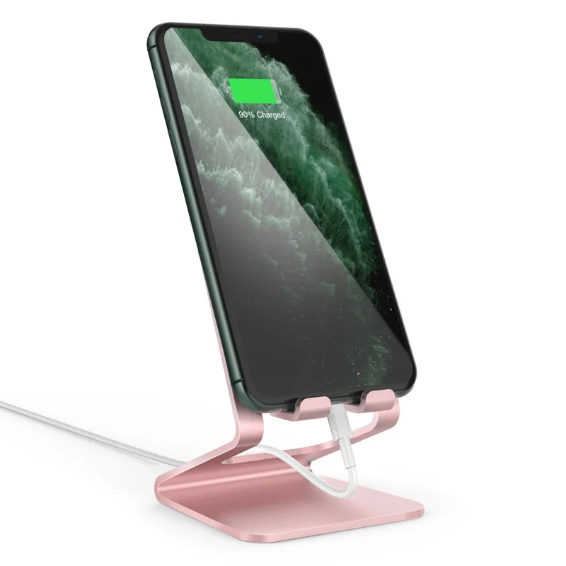AHASTYLE ST02 Aluminum Alloy Phone Holder Charging Stand Desktop Cellphone Bracket - Rose Gold