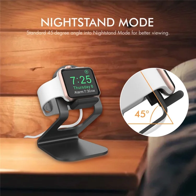 AHASTYLE ST03 per Apple Watch Supporto di ricarica in lega di alluminio Smartwatch Caricabatterie Supporto Staffa - Nero