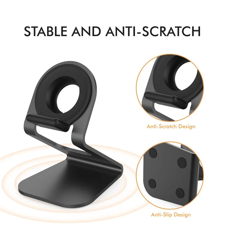 AHASTYLE ST03 per Apple Watch Supporto di ricarica in lega di alluminio Smartwatch Caricabatterie Supporto Staffa - Nero