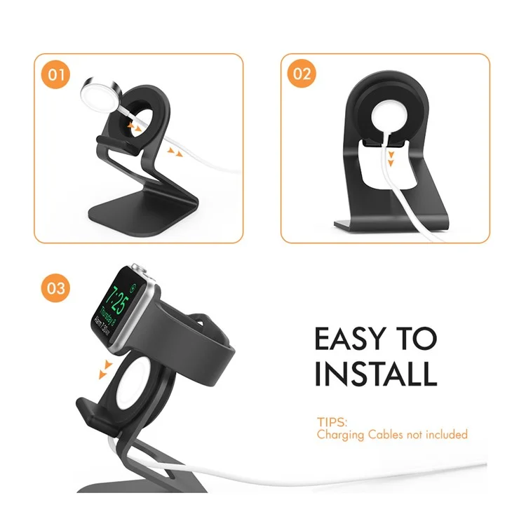 AHASTYLE ST03 per Apple Watch Supporto di ricarica in lega di alluminio Smartwatch Caricabatterie Supporto Staffa - Nero