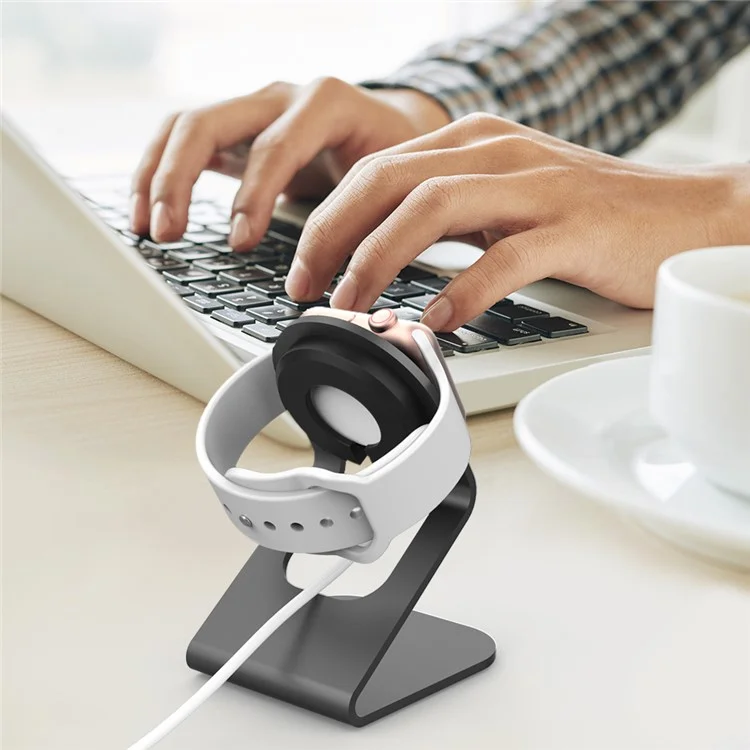 AHASTYLE ST03 per Apple Watch Supporto di ricarica in lega di alluminio Smartwatch Caricabatterie Supporto Staffa - Nero