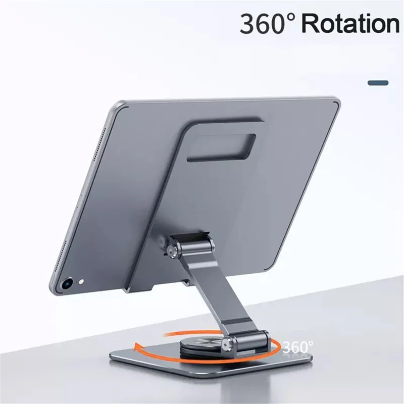 Klappelås til telefon 360 graders rotation, vinkeljustérbar holder til tablet til skrivebord - Grå