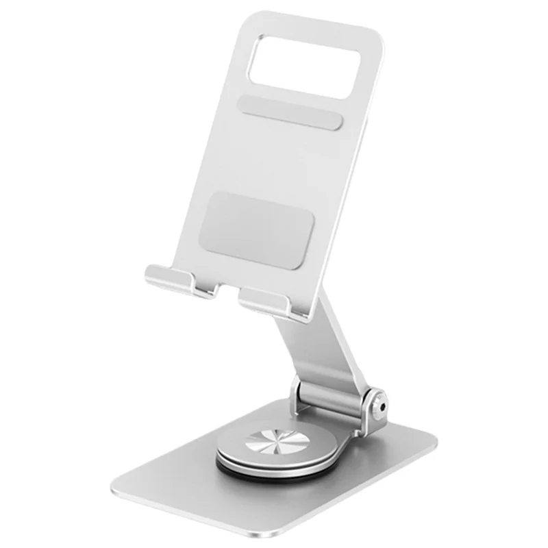 Folding Phone Bracket 360 Degree Rotation Angle Adjustable Desktop Tablet Holder - Silver