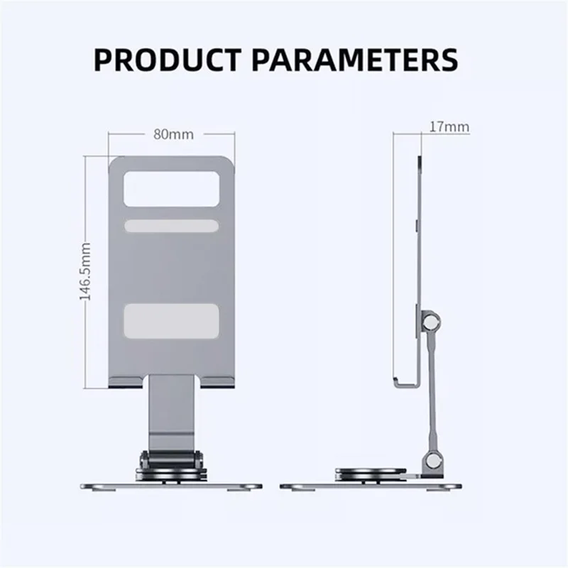 Folding Phone Bracket 360 Degree Rotation Angle Adjustable Desktop Tablet Holder - Silver