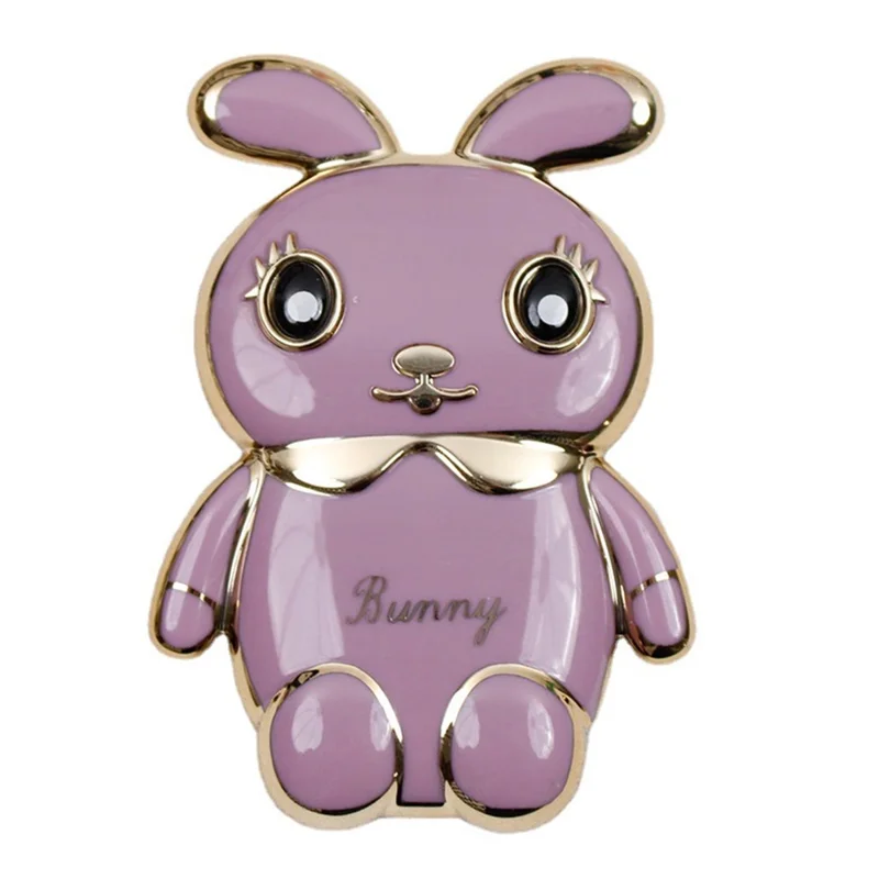 Electroplated Cute Rabbit Mobile Phone Adhesive Bracket Cellphone Kickstand Holder - Purple