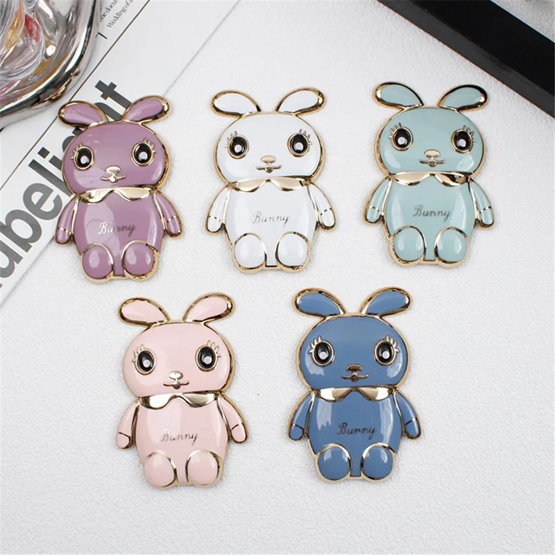 Electroplated Cute Rabbit Mobile Phone Adhesive Bracket Cellphone Kickstand Holder - White