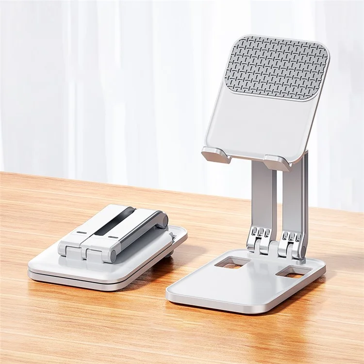 T8 Desktop Biaxial Phone Foldable Stand Adjustable Telescopic Mobile Phone Tablet Holder - Weiß