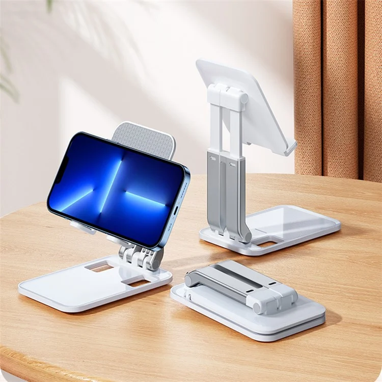 T8 Desktop Biaxial Phone Foldable Stand Adjustable Telescopic Mobile Phone Tablet Holder - Weiß