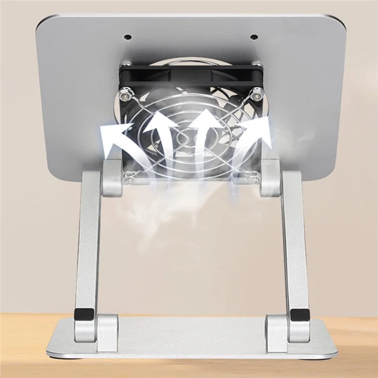 D56-4 Aluminum Alloy Tablet Stand with Cooling Fan for iPad Foldable Desktop Bracket