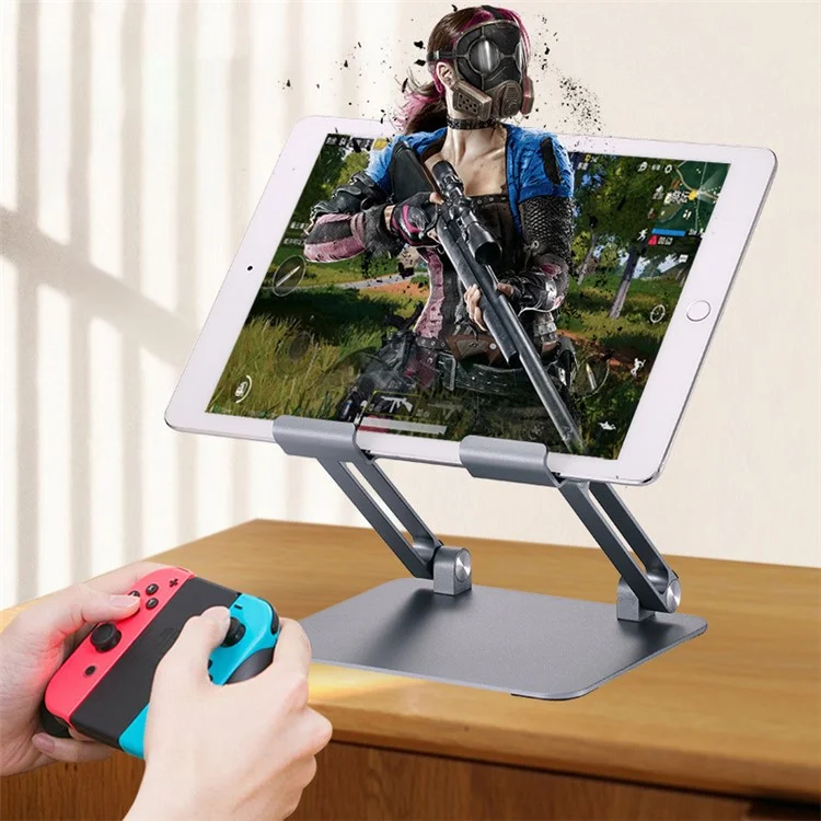 D56-3 Para iPad Suporte de Mesa Dobrável de Liga de Alumínio para Tablet de até 12,9 polegadas