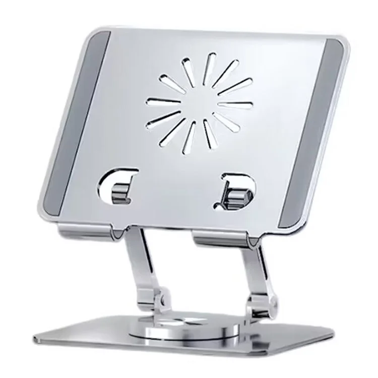 P2027 Support de tablette pliable à rotation 360 degrés en alliage d'aluminium - Argent
