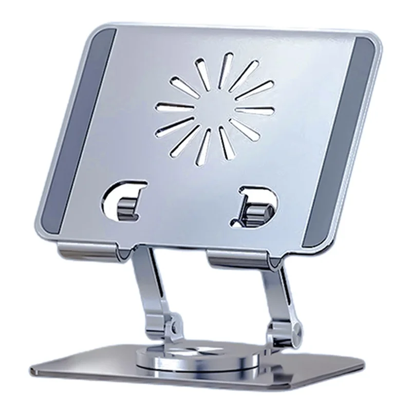 P2027 Folding Lazy Bracket 360 Degree Rotation Aluminum Alloy Tablet Holder Stand - Grey