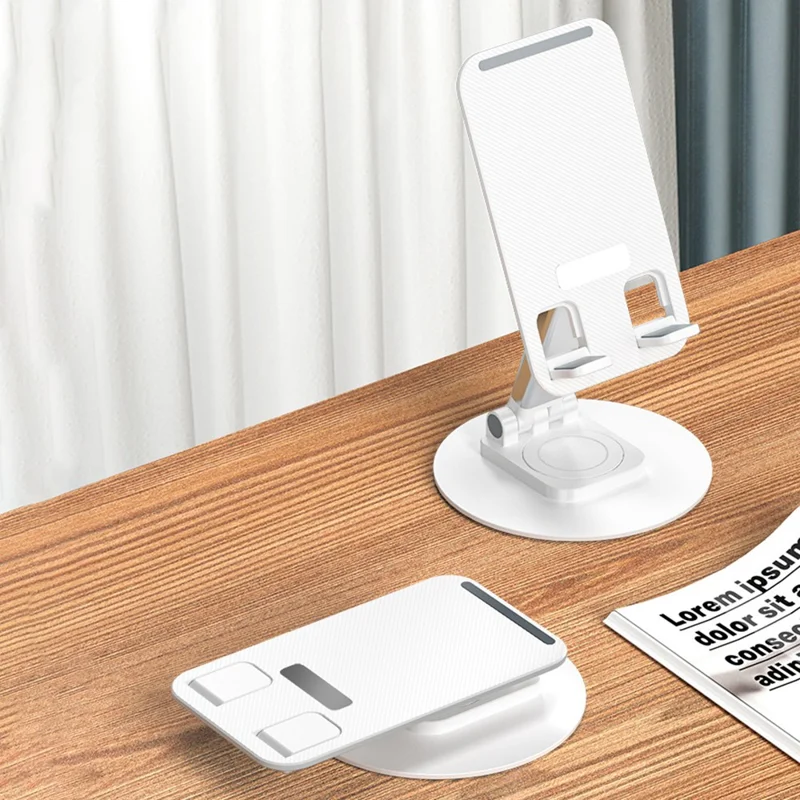 K39B Desktop Mobile Phone Tablet Holder Stand Rotatable Aluminum Alloy Bracket - White