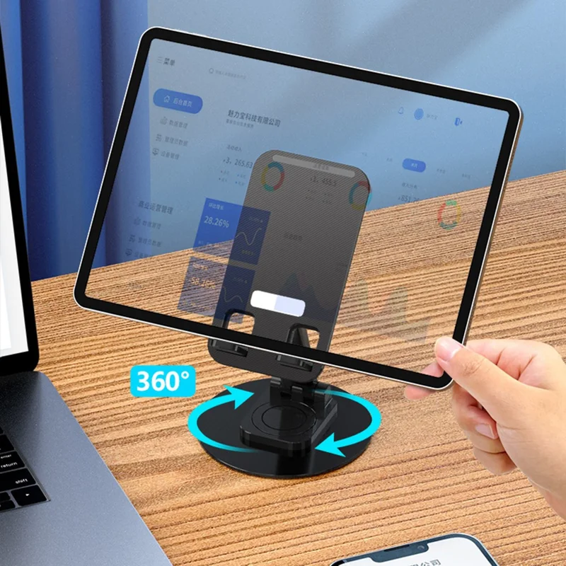 K39B Desktop Mobile Phone Tablet Holder Stand Rotatable Aluminum Alloy Bracket - White