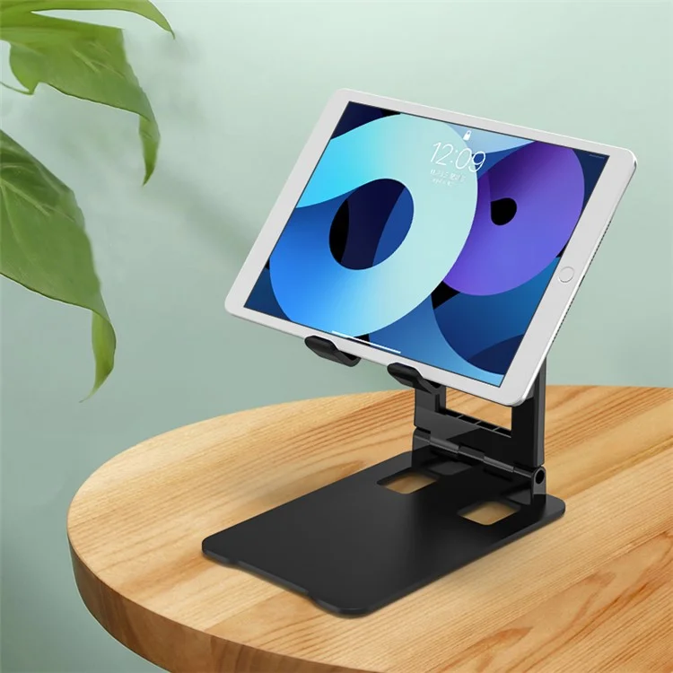 K28 Universal Foldable Aluminum Alloy Tablet Desktop Bracket Adjustable Tablet Holder Stand - Black