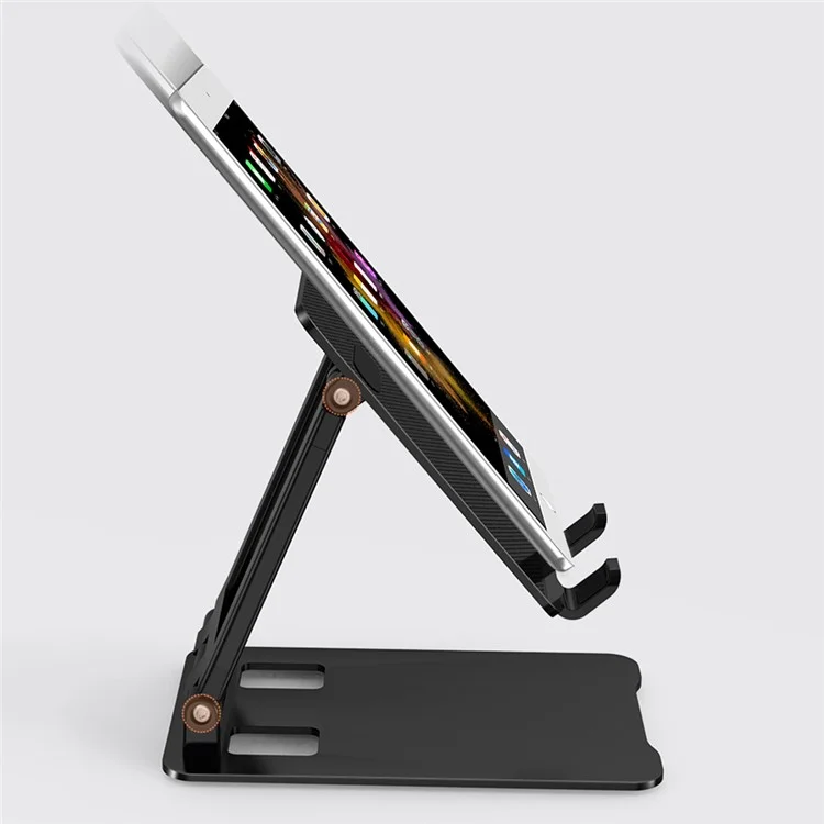 K28 Universal Foldable Aluminum Alloy Tablet Desktop Bracket Adjustable Tablet Holder Stand - Black