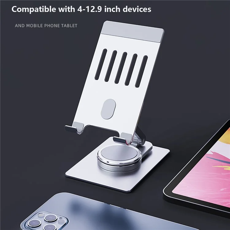 T631S 360 Degree Rotation Phone Stand Aluminum Alloy Adjustable Desktop Tablet Holder