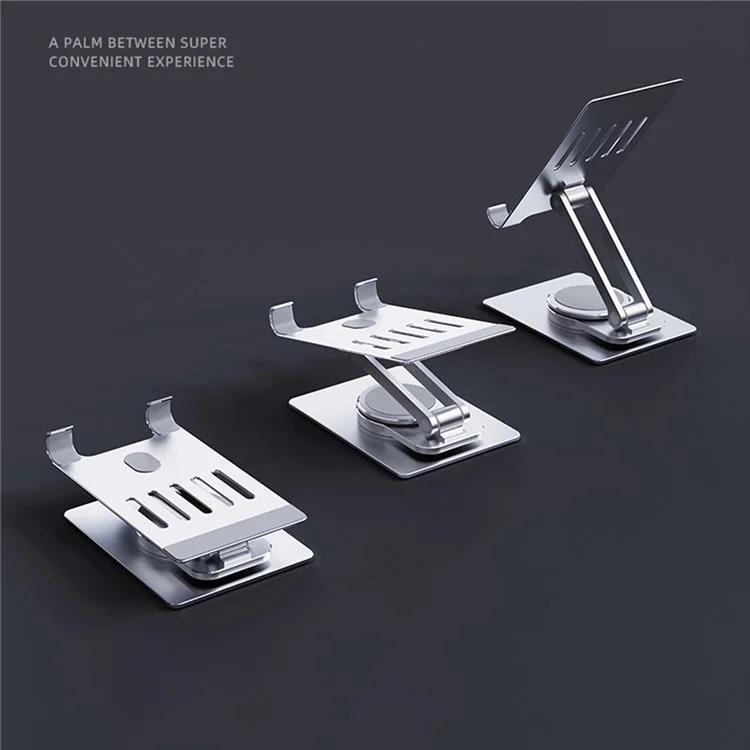 T631S 360 Degree Rotation Phone Stand Aluminum Alloy Adjustable Desktop Tablet Holder