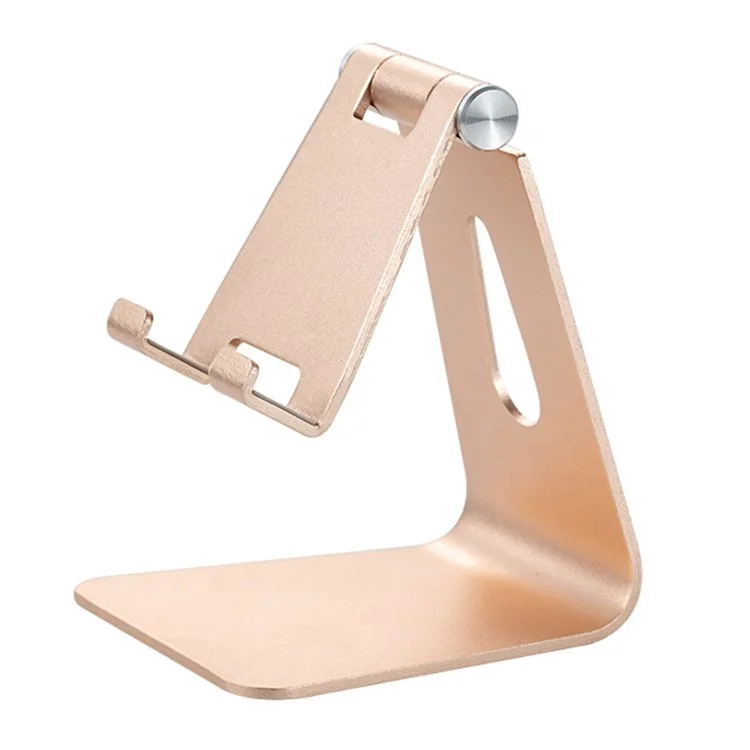 Z4A Small Size Adjustable Desktop Lazy Mobile Phone Tablet Holder Aluminum Alloy Stand Cellphone Tablet Bracket - Oro
