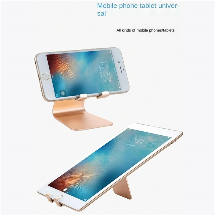 Z4A Small Size Adjustable Desktop Lazy Mobile Phone Tablet Holder Aluminum Alloy Stand Cellphone Tablet Bracket - Oro