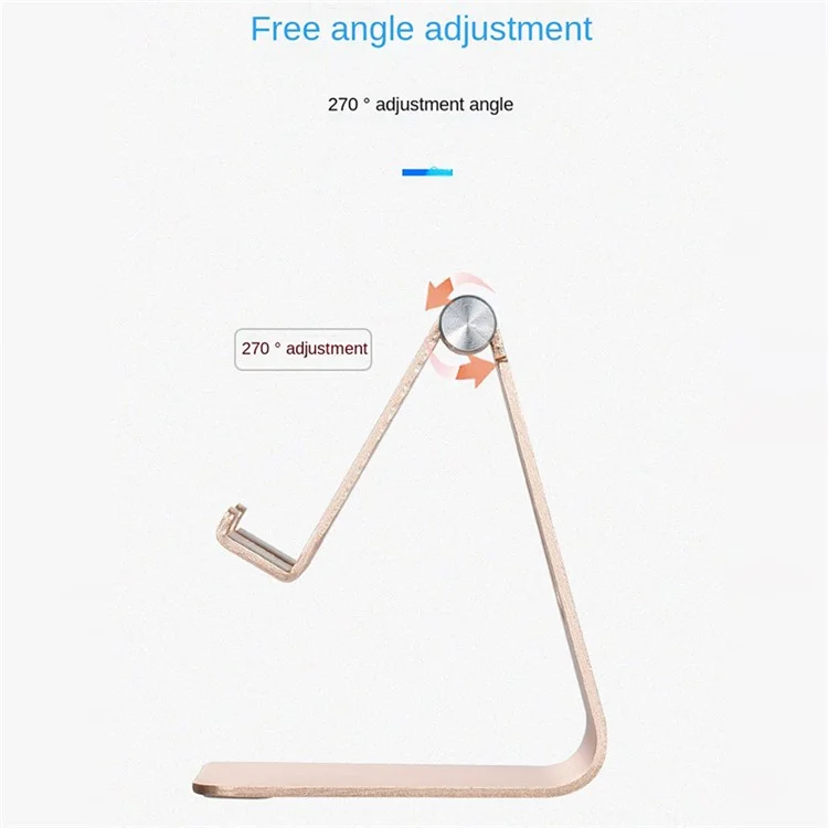 Z4A Small Size Adjustable Desktop Lazy Mobile Phone Tablet Holder Aluminum Alloy Stand Cellphone Tablet Bracket - Oro