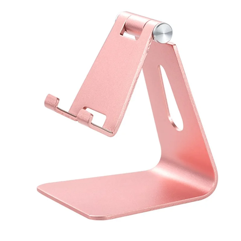 Z4A Small Size Adjustable Desktop Lazy Mobile Phone Tablet Holder Aluminum Alloy Stand Cellphone Tablet Bracket - Rose Gold