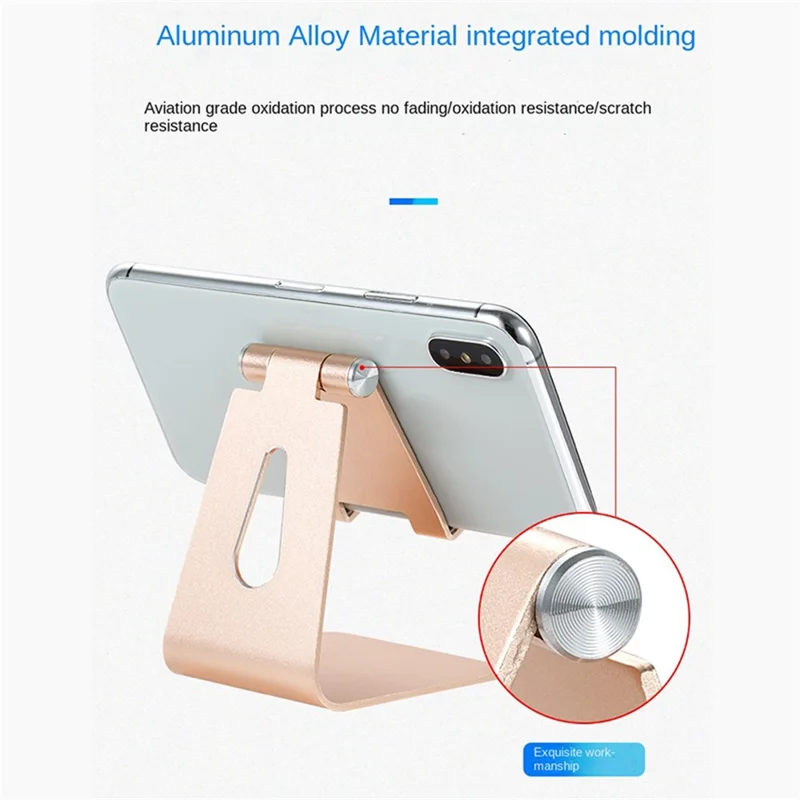 Z4A Small Size Adjustable Desktop Lazy Mobile Phone Tablet Holder Aluminum Alloy Stand Cellphone Tablet Bracket - Rose Gold