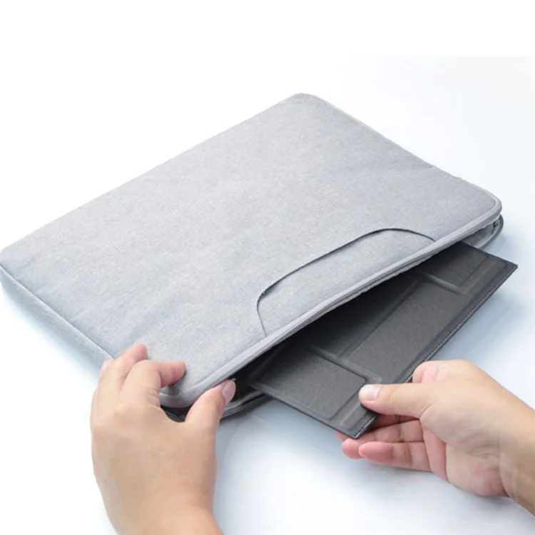PU Leather Foldable Laptop Holder Stand Notebook Heat Dissipation Bracket - Grey