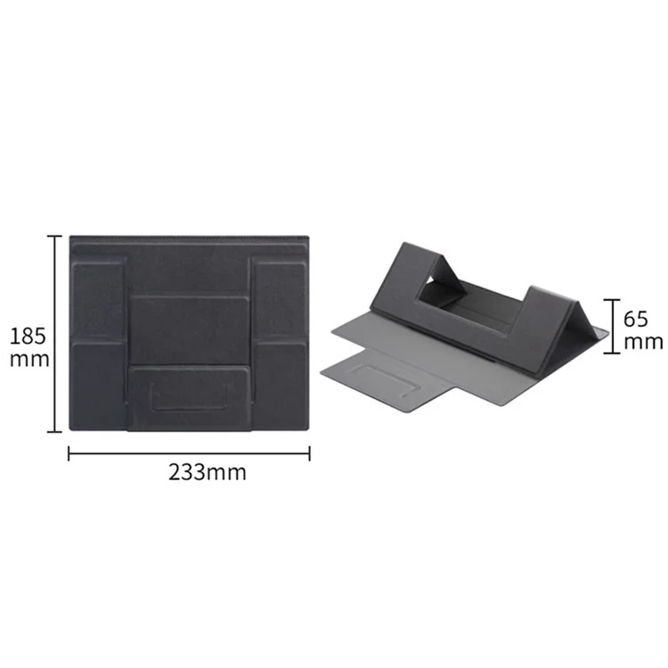 PU Leather Foldable Laptop Holder Stand Notebook Heat Dissipation Bracket - Grey