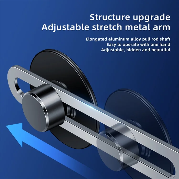 F52 Magnetic Car Phone Holder Stand Adhesive 360 Degrees Rotating Cellphone Bracket - Silver