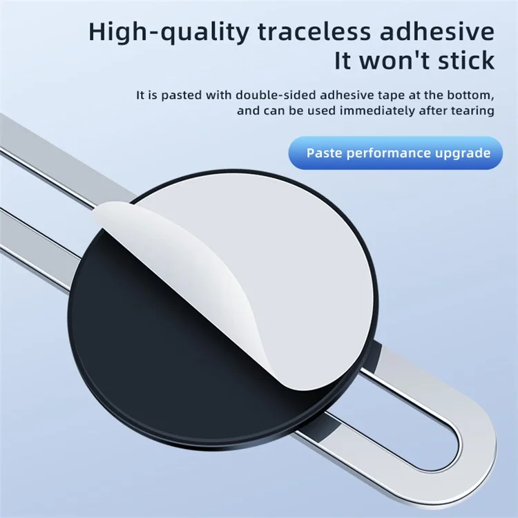 F52 Magnetic Car Phone Holder Stand Adhesive 360 Degrees Rotating Cellphone Bracket - Silver