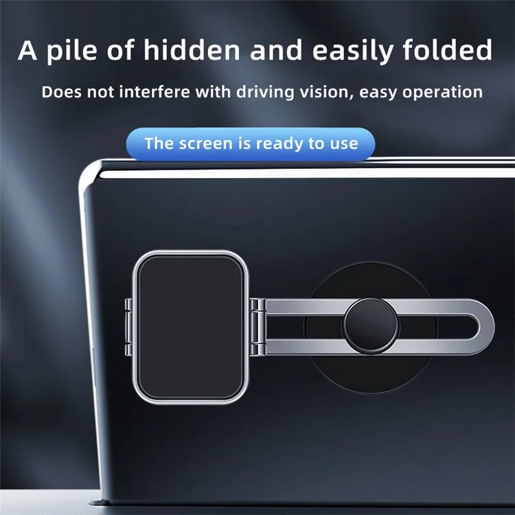 F52 Magnetic Car Phone Holder Stand Adhesive 360 Degrees Rotating Cellphone Bracket - Silver