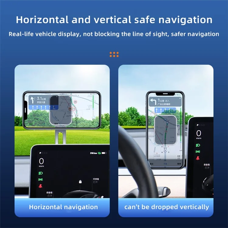 F52 Magnetic Car Phone Holder Stand Adhesive 360 Degrees Rotating Cellphone Bracket - Silver