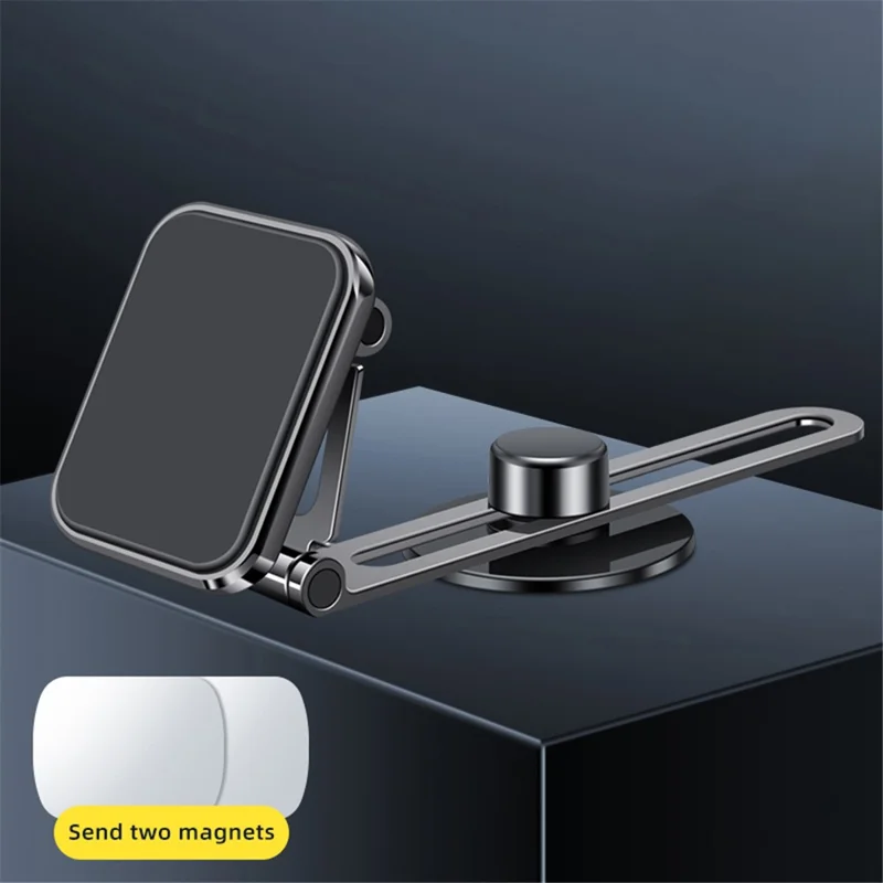 F52 Magnetic Car Phone Holder Stand Adhesive 360 Degrees Rotating Cellphone Bracket - Black