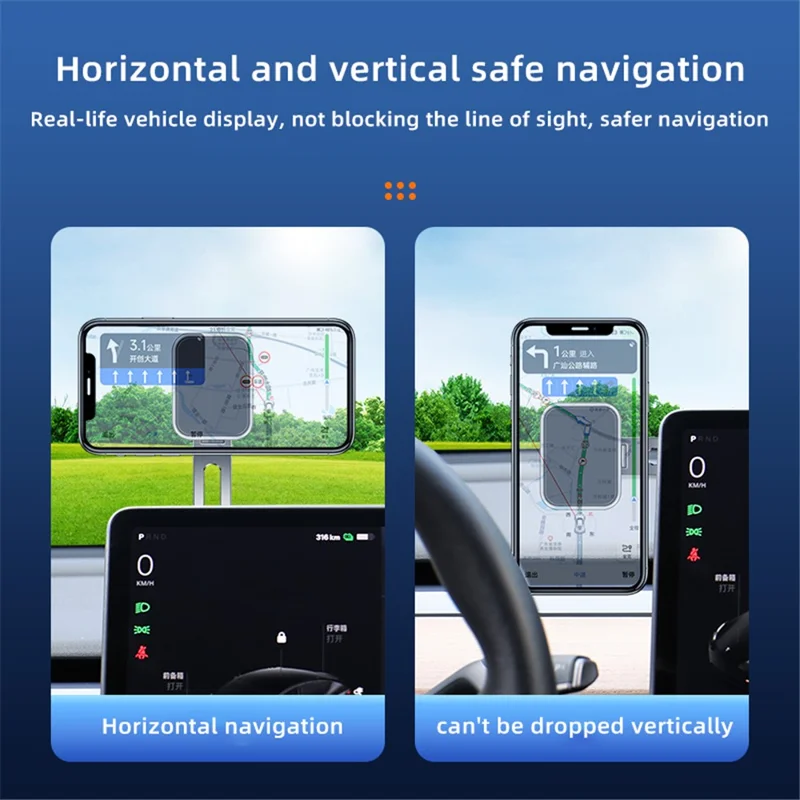 F52 Magnetic Car Phone Holder Stand Adhesive 360 Degrees Rotating Cellphone Bracket - Black