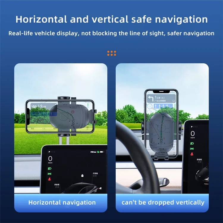 F17 Car Dashboard Screen Mount Phone Holder Stand Adhesive Rotatable Cellphone Bracket - Silber