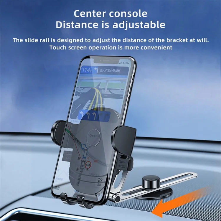 F17 Car Dashboard Screen Mount Phone Holder Stand Adhesive Rotatable Cellphone Bracket - Silber