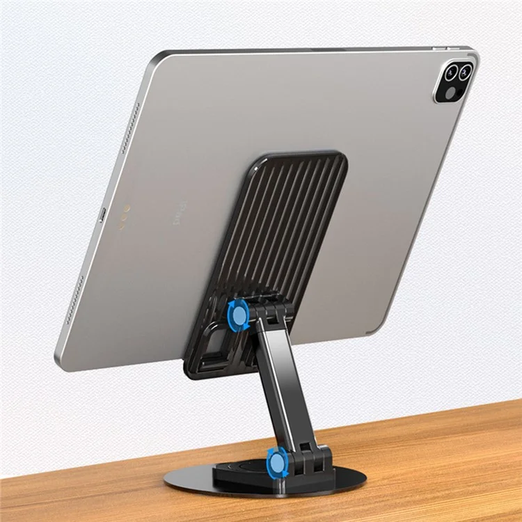 T9 Desktop-Telefonständer, faltbar, 360° drehbar, Tablet-Halterung für Live-Streaming, Online-Unterricht - Schwarz