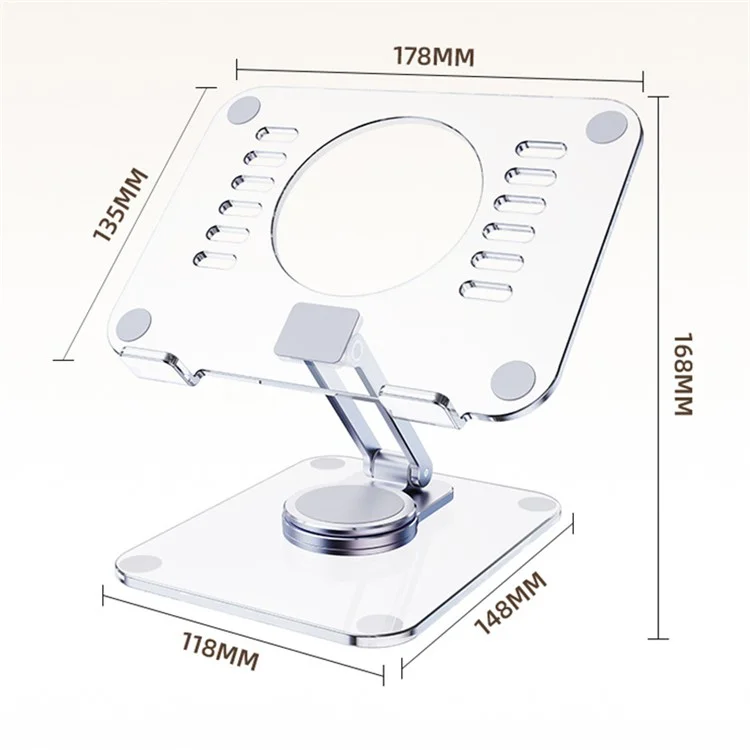 T632 Acrylic Tablet Phone Stand Folding Desktop Tablet PC Holder Support 360° Rotating