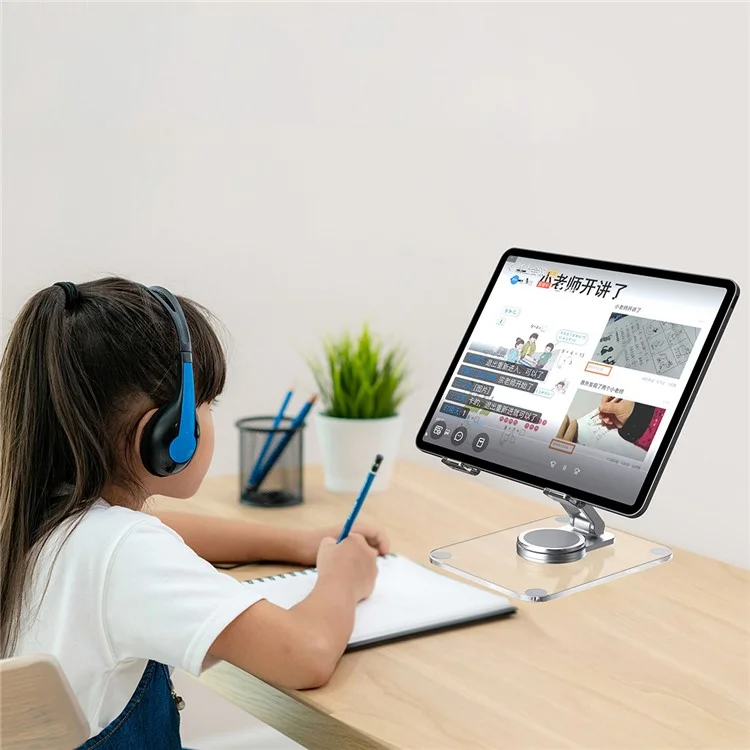 T632 Acrylic Tablet Phone Stand Folding Desktop Tablet PC Holder Support 360° Rotating