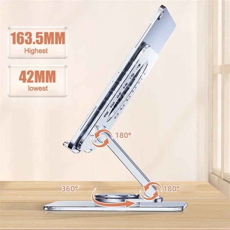T632 Acrylic Tablet Phone Stand Folding Desktop Tablet PC Holder Support 360° Rotating