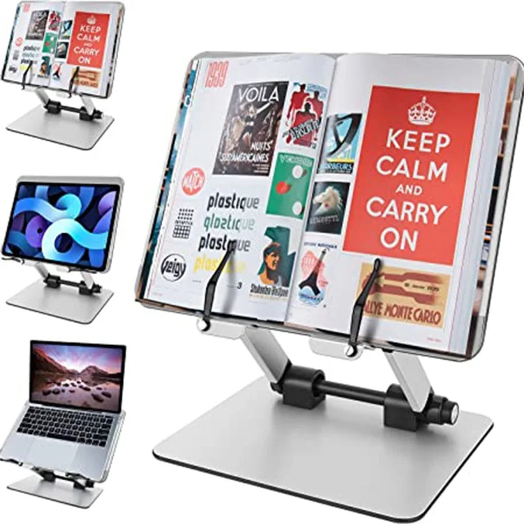 M10 Aluminum Alloy Book Stand Folding Desktop Book Holder Portable Multi-Angle Adjustable Reading Stand