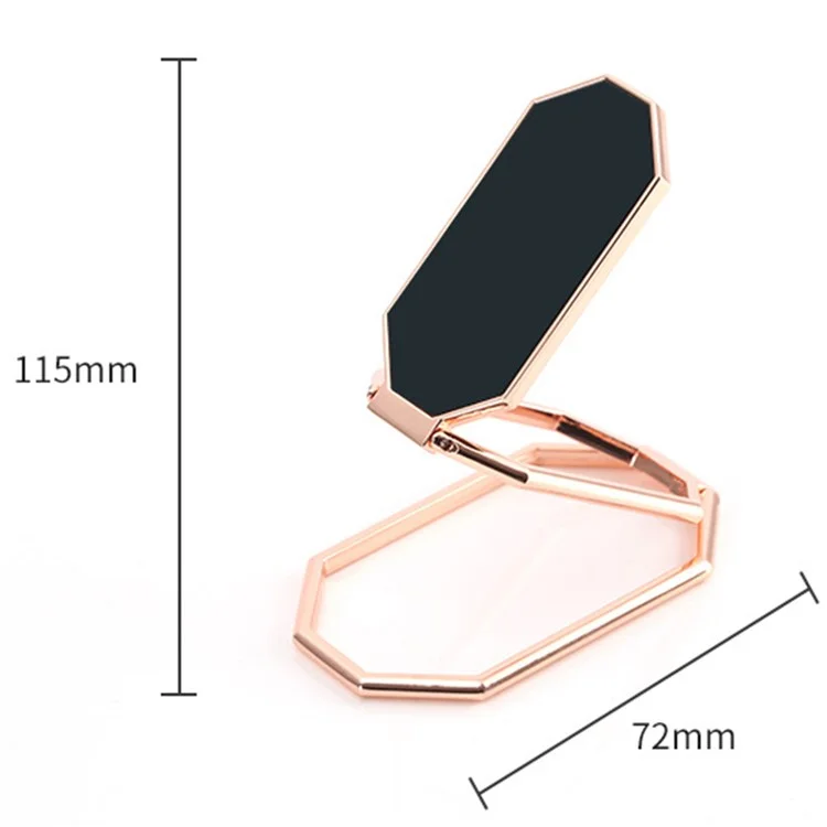 360 Degree Rotation Finger Ring Kickstand Foldable Bracket for Mobile Phone / Tablet - Rose Gold